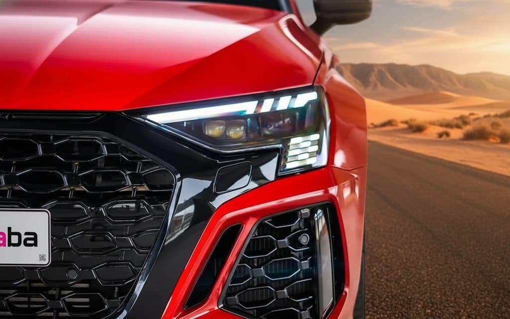 Audi Rs3 2023 Red front view with headlights