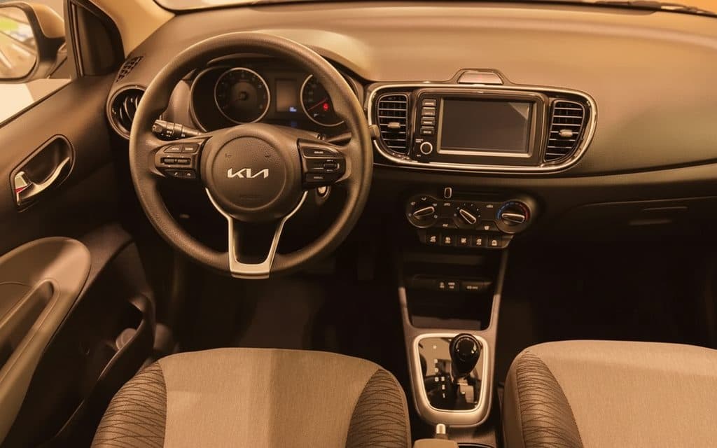 Kia Pegas 2022 interior view showing trim