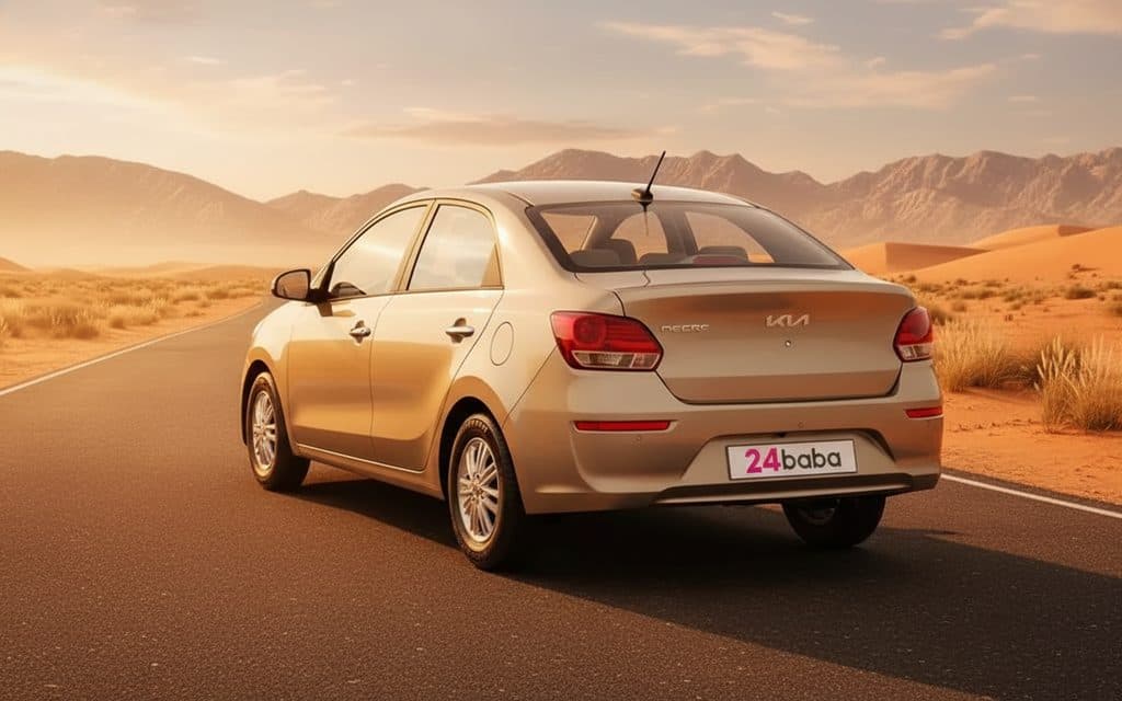 Kia Pegas 2022 Gold rear view showing taillights