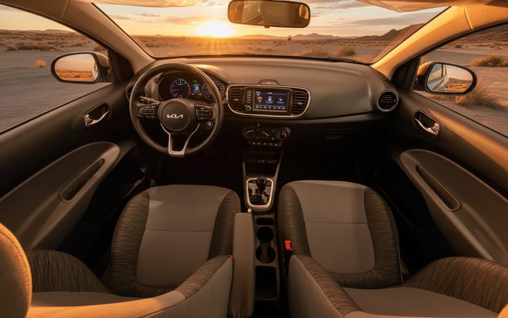 Kia Pegas 2022 interior view showing trim