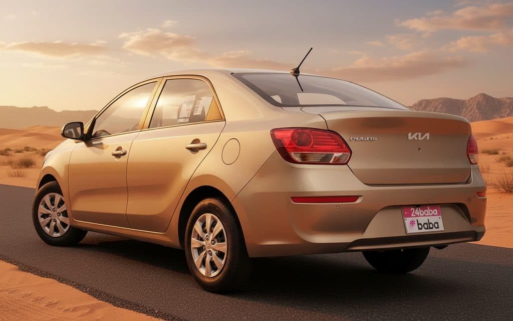 Kia Pegas 2025 Gold rear view showing taillights