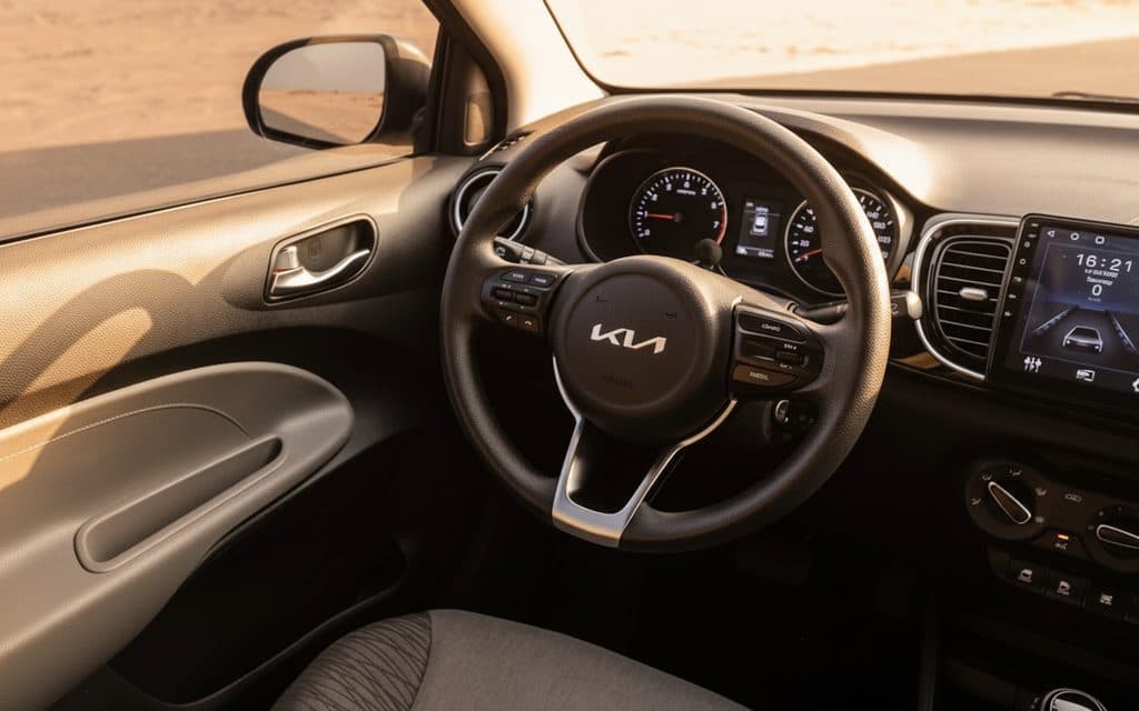 Kia Pegas 2023 interior view showing trim