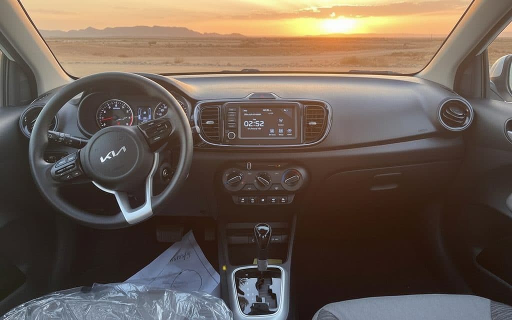 Kia Pegas 2023 interior view showing trim