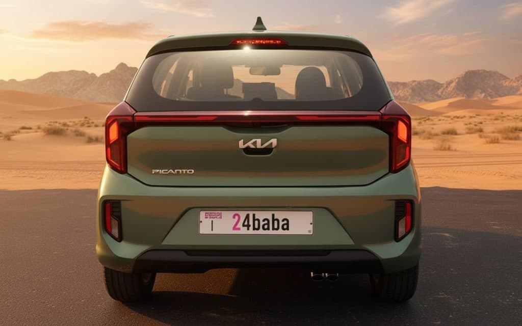 Kia Picanto 2024 Green rear view showing taillights