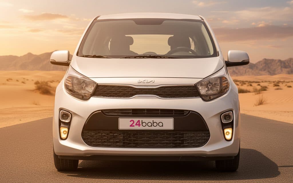 Kia Picanto 2023 Grey front view with headlights