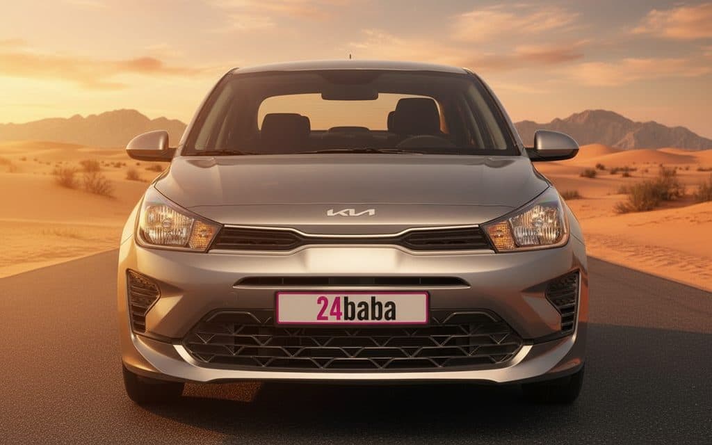 Kia Rio 2023 Silver front view with headlights