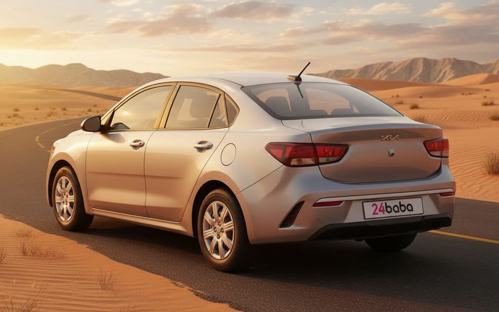 Kia Rio 2023 Silver rear view showing taillights