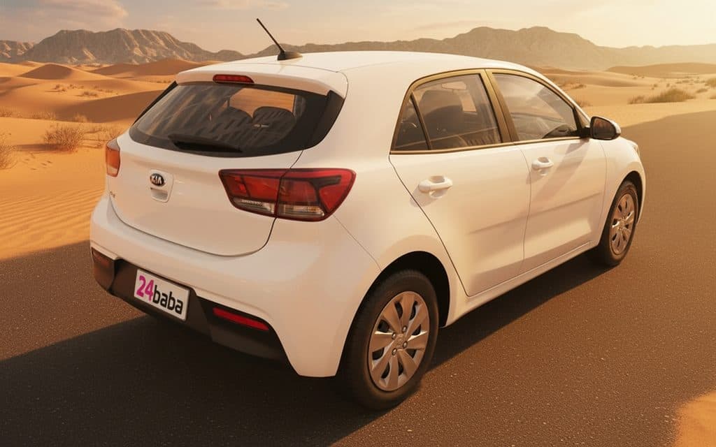 Kia Rio 2020 White rear view showing taillights