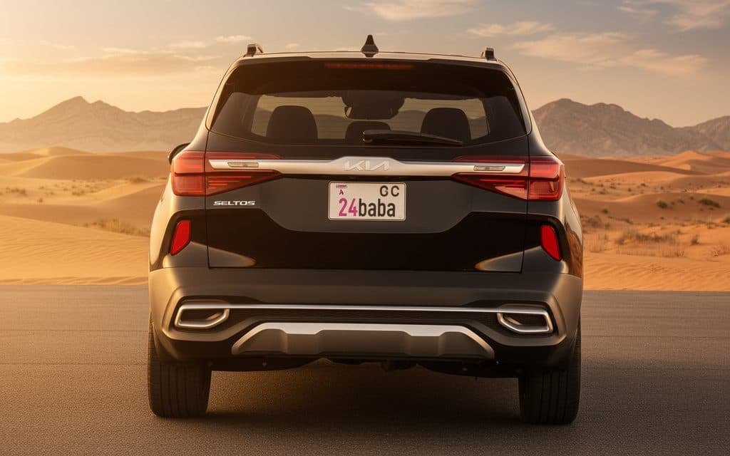 Kia Seltos 2023 Black rear view showing taillights