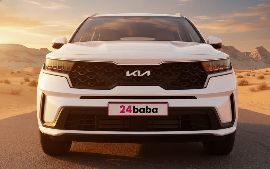 Kia Sorento 2023 White front view with headlights
