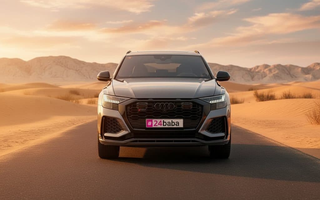 Audi RsQ8 2021 Grey front view with headlights