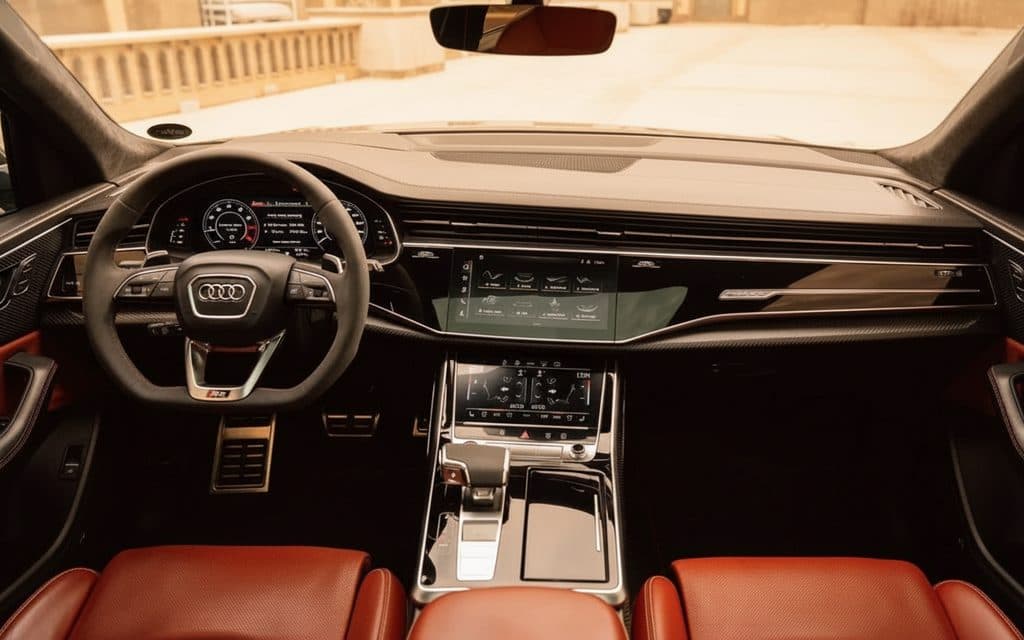 Audi RsQ8 2021 interior view showing trim