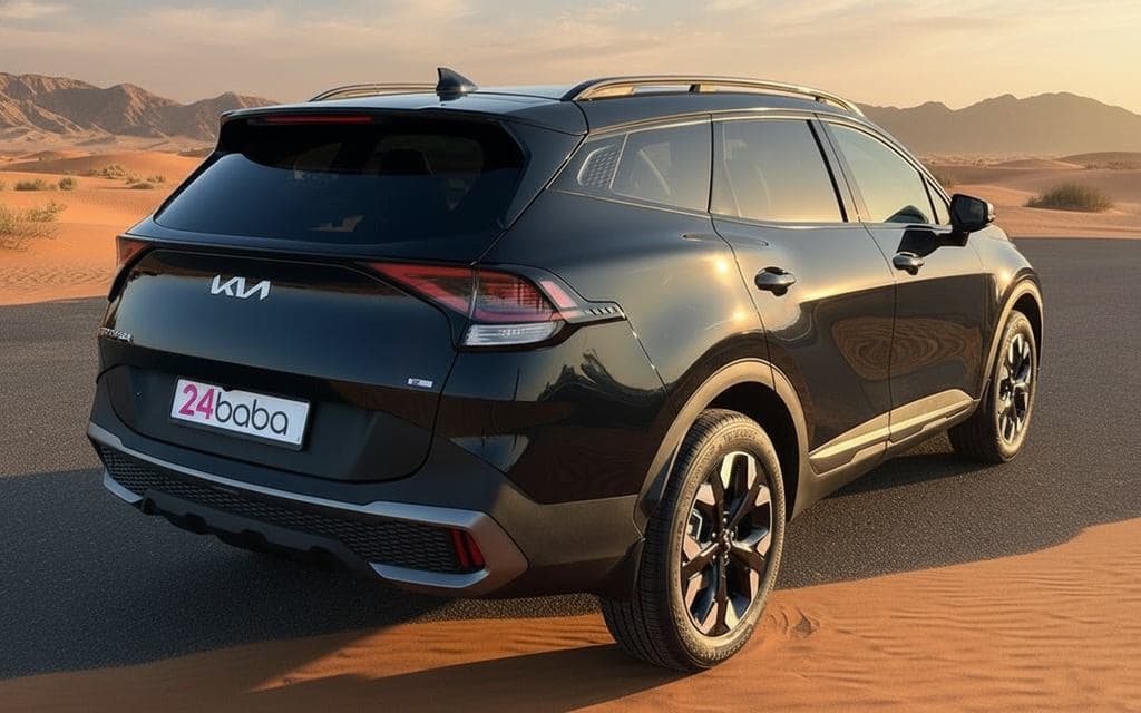 Kia Sportage 2024 Black rear view showing taillights