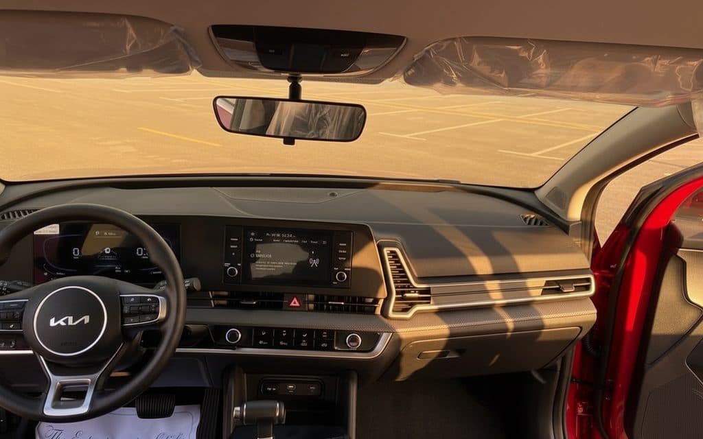 Kia Sportage 2024 interior view showing trim – rental in Dubai