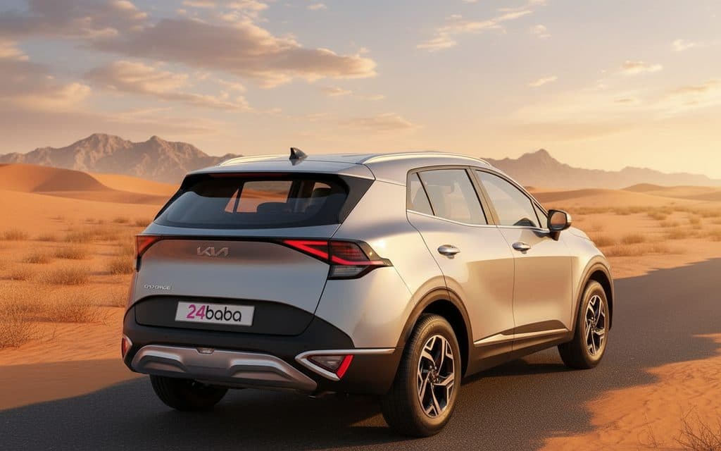 Kia Sportage 2024 Silver rear view showing taillights