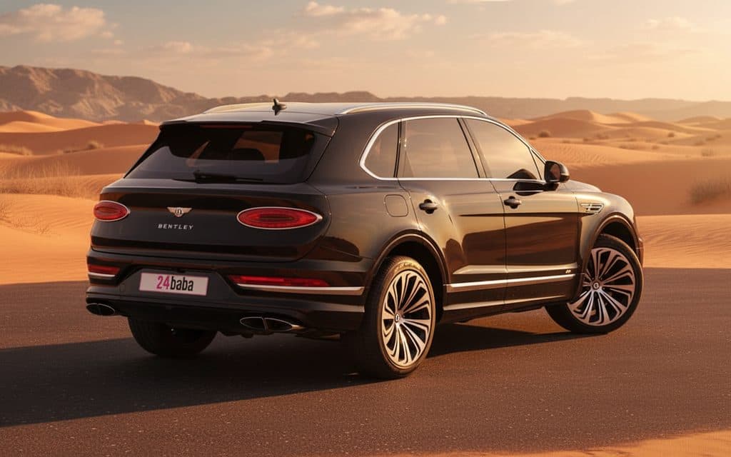 Bentley Bentayga 2023 Black rear view showing taillights