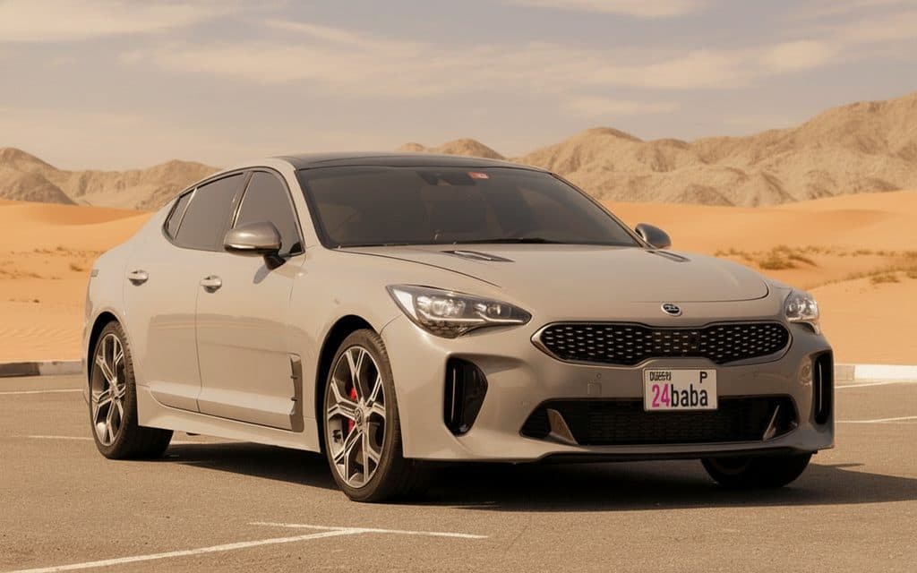 Kia Stinger 2021 Grey front view with headlights