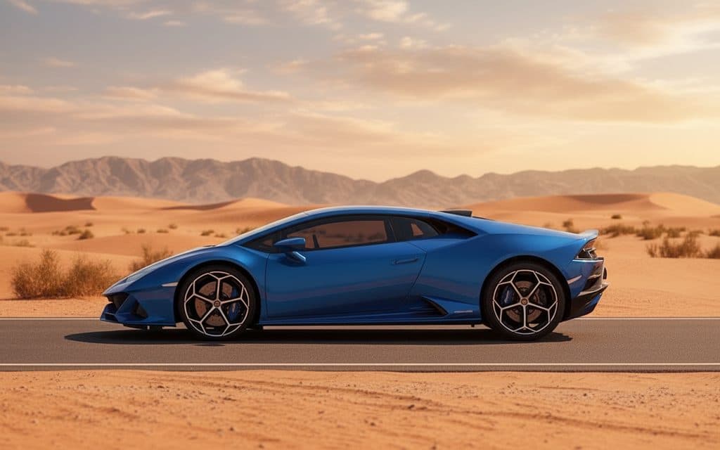 Lamborghini Huracan 2021 Blue side profile