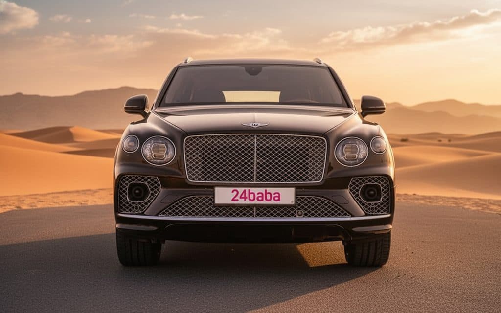 Bentley Bentayga 2023 Black front view with headlights