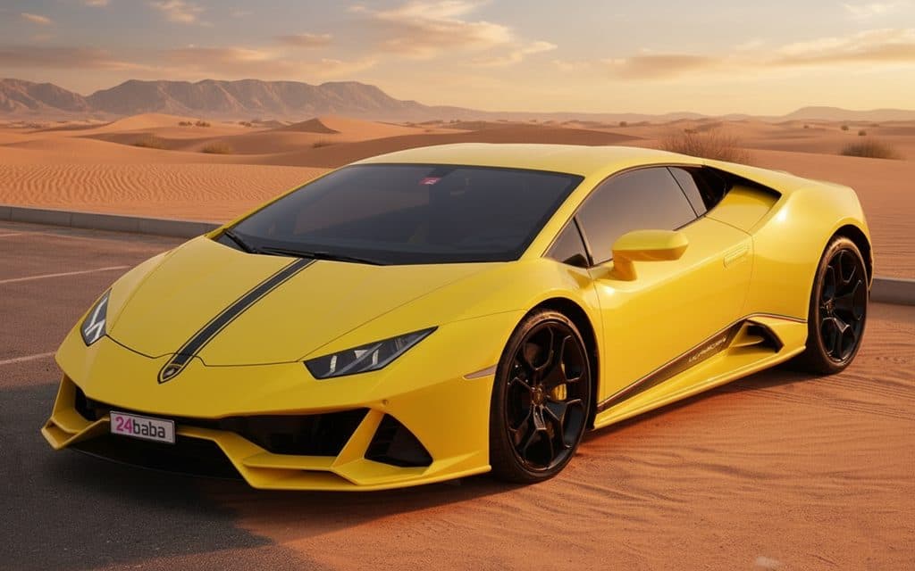 Lamborghini Huracan 2020 Yellow front view with headlights