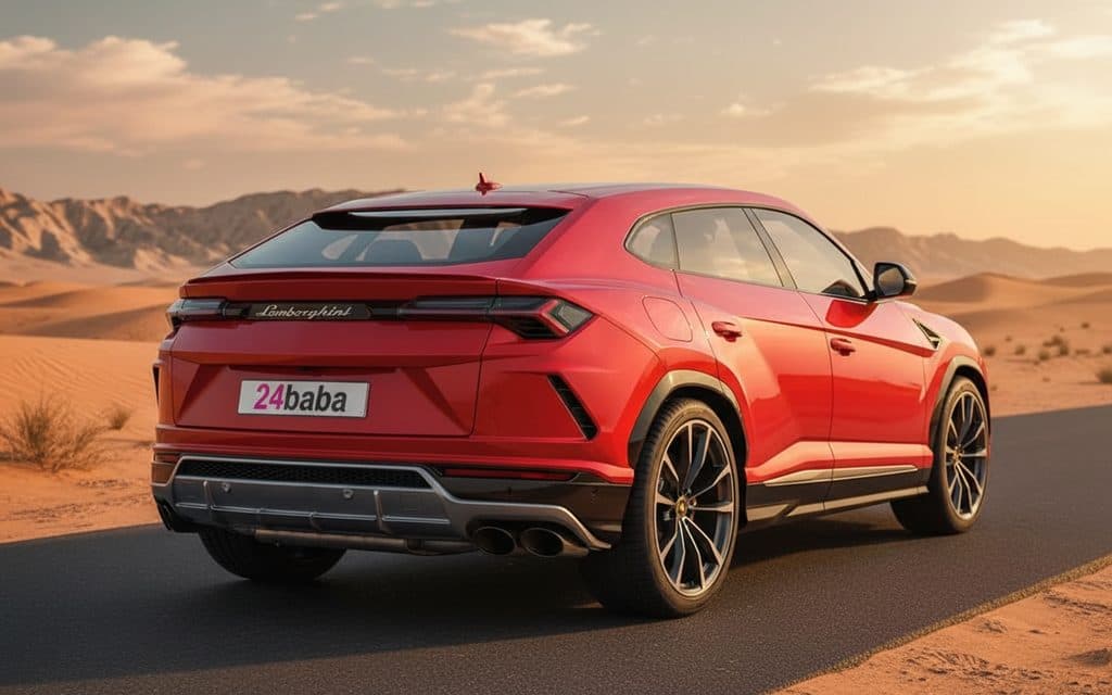 Lamborghini Urus 2020 Red rear view showing taillights