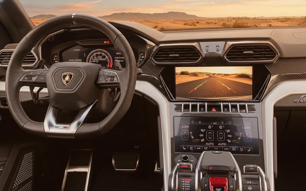 Lamborghini Urus 2021 interior view showing trim