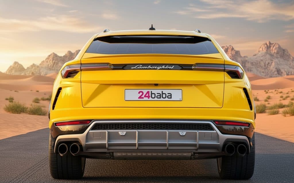 Lamborghini Urus 2021 Yellow rear view showing taillights