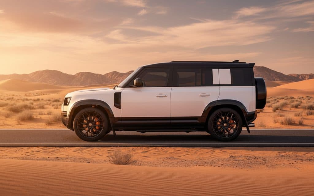 LandRover Defender 2025 White side profile