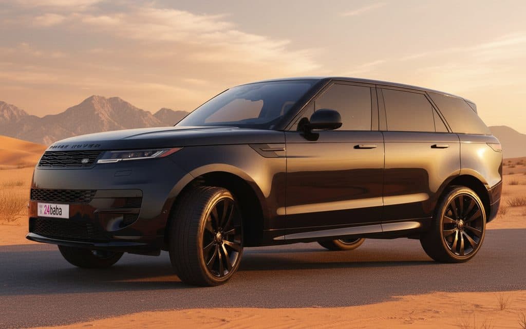 LandRover RangeRoverSport 2024 Black front view with headlights