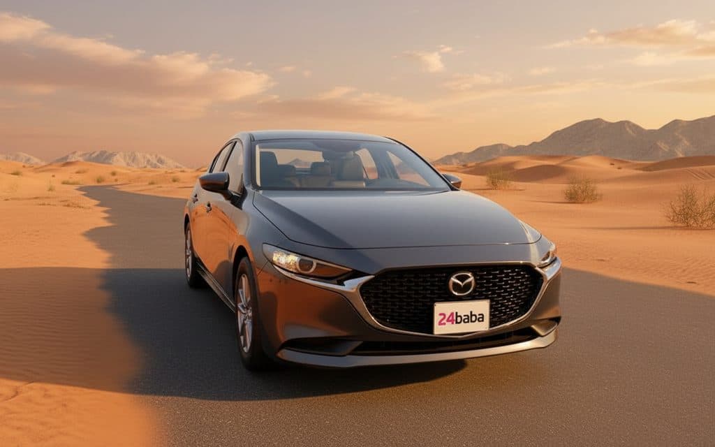 Mazda 3 2025 Grey - affordable rental in dubai