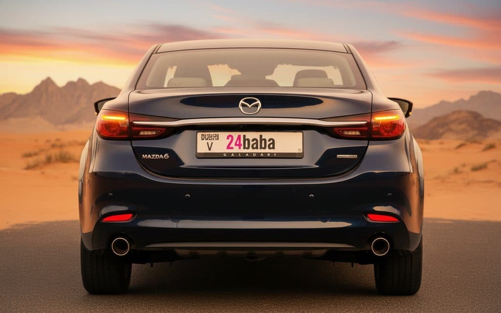 Mazda 6 2025 Black rear view showing taillights