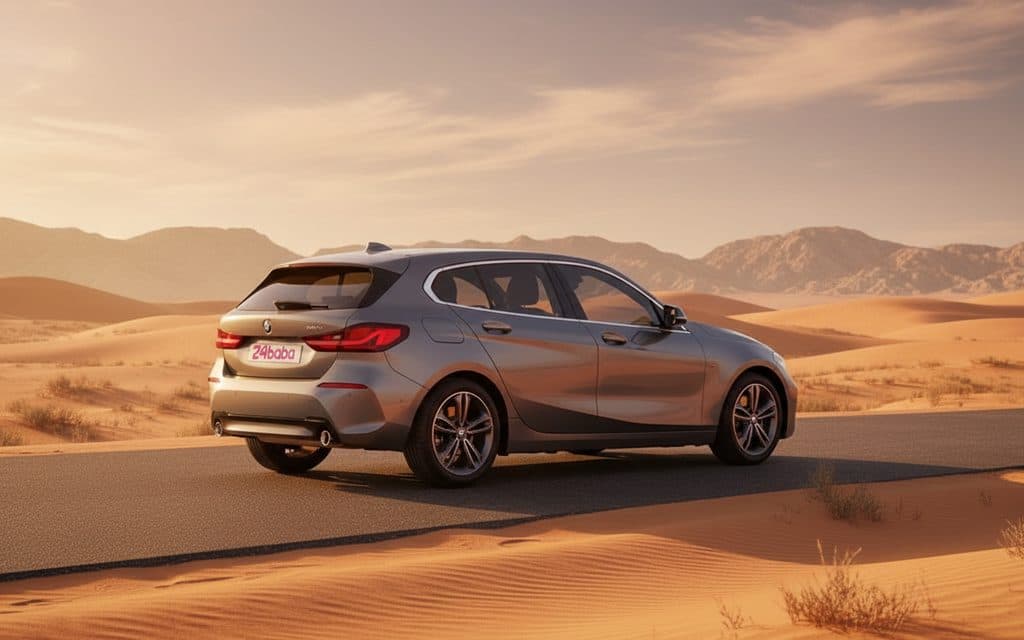 Bmw 120 2022 Grey rear view showing taillights