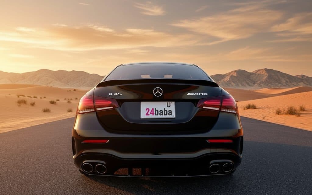 Mercedes A220 2020 Black rear view showing taillights