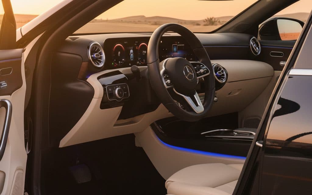 Mercedes A220 2021 interior view showing trim