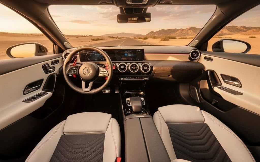 Mercedes A220 2021 interior view showing trim