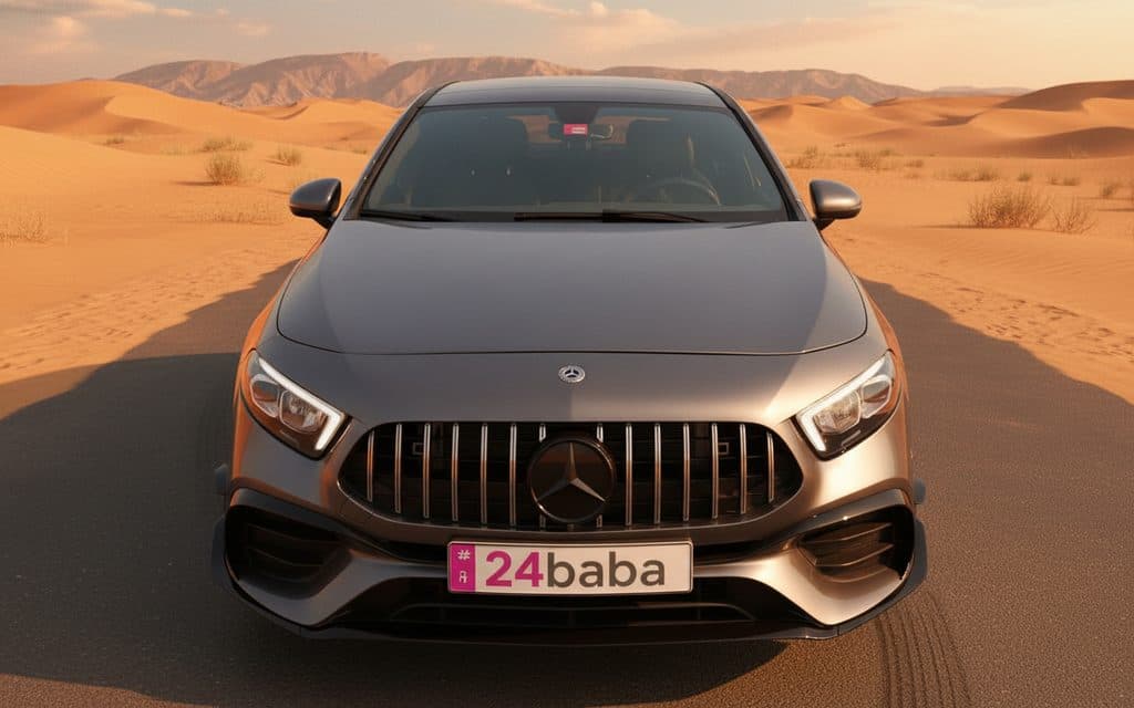 Mercedes A220 2021 Grey front view with headlights