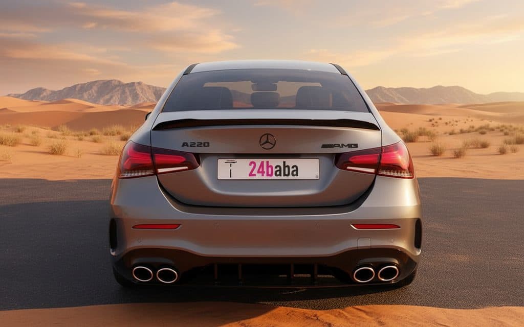 Mercedes A220 2021 Grey rear view showing taillights