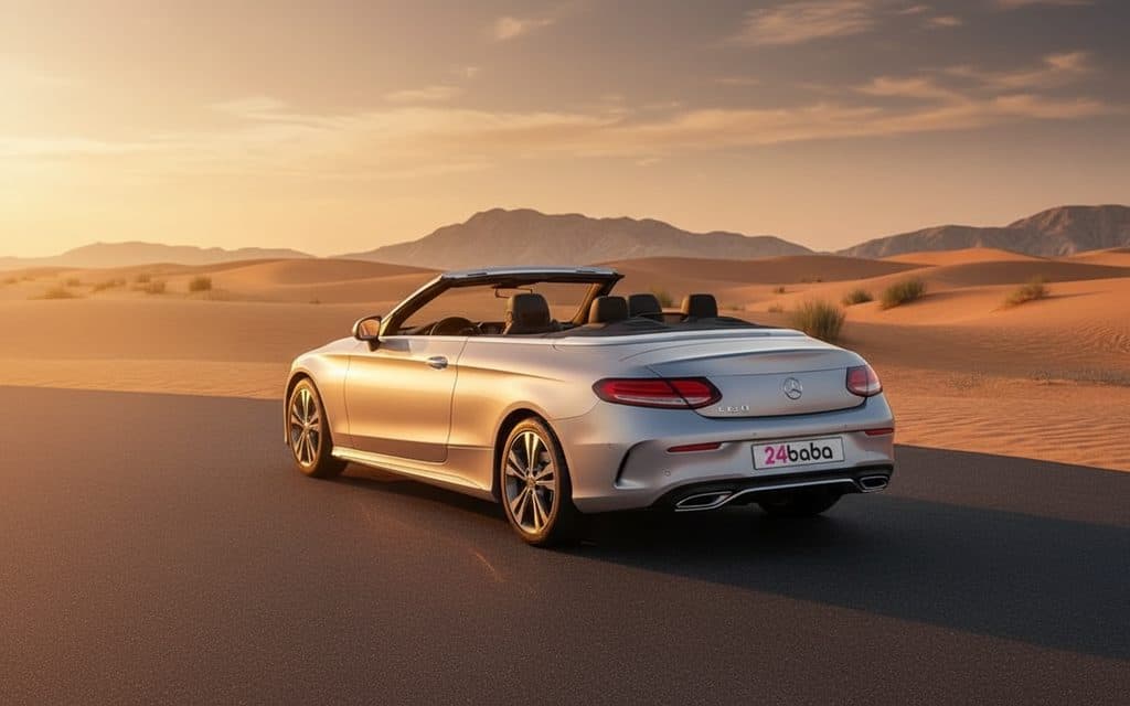 Mercedes C200 2022 Silver rear view showing taillights