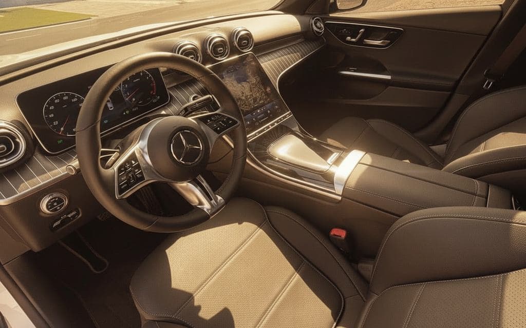Mercedes C200 2023 interior view showing trim