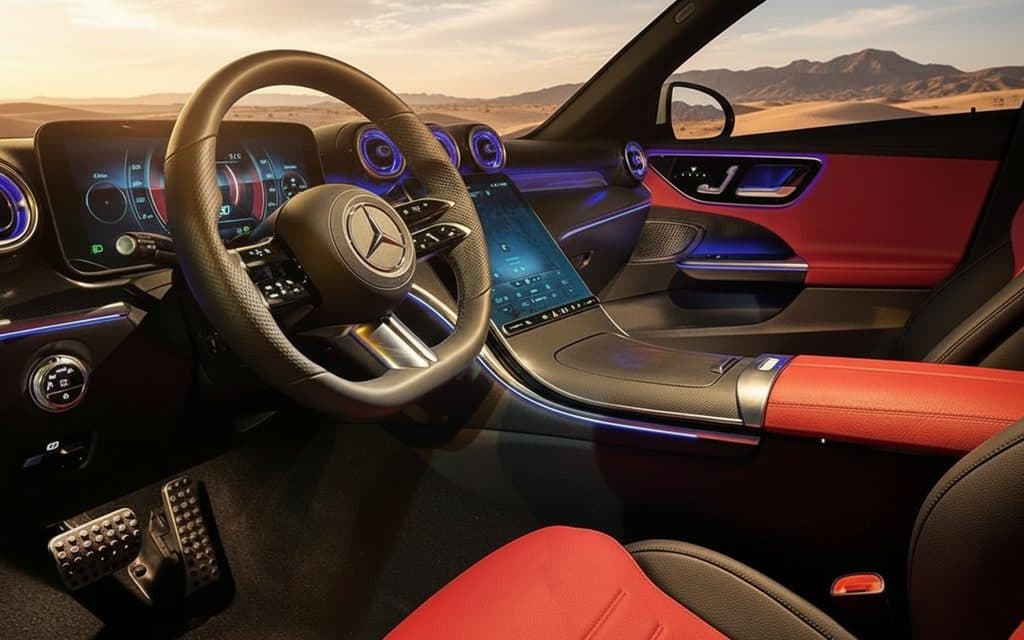 Mercedes C200 2024 interior view showing trim