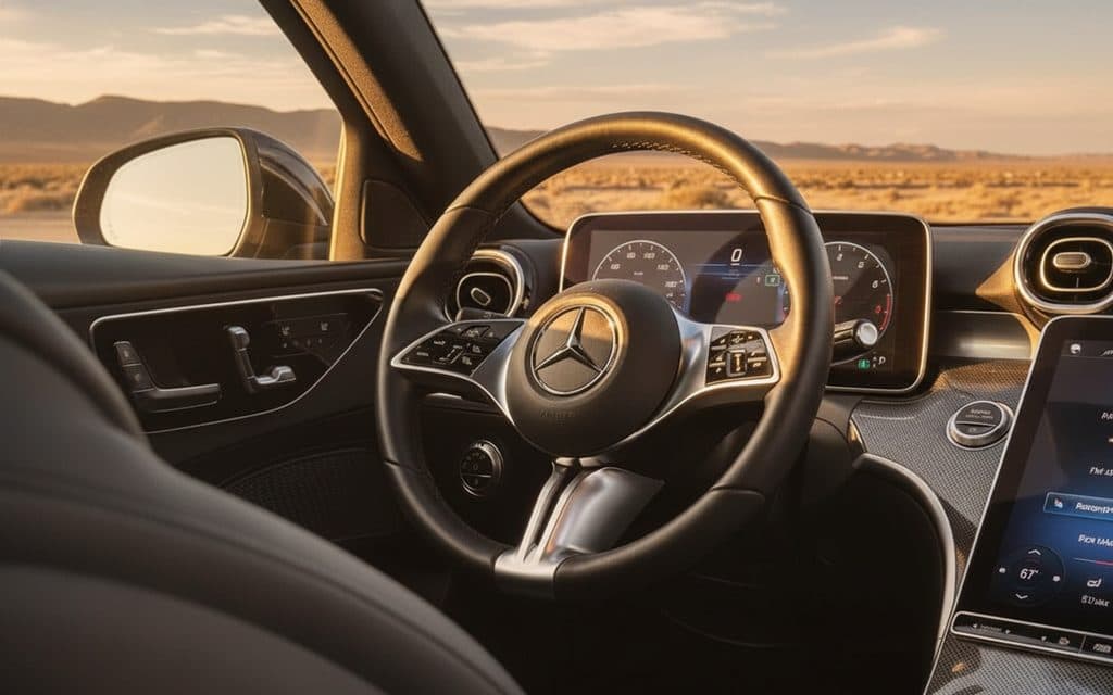 Mercedes C300 2022 interior view showing trim