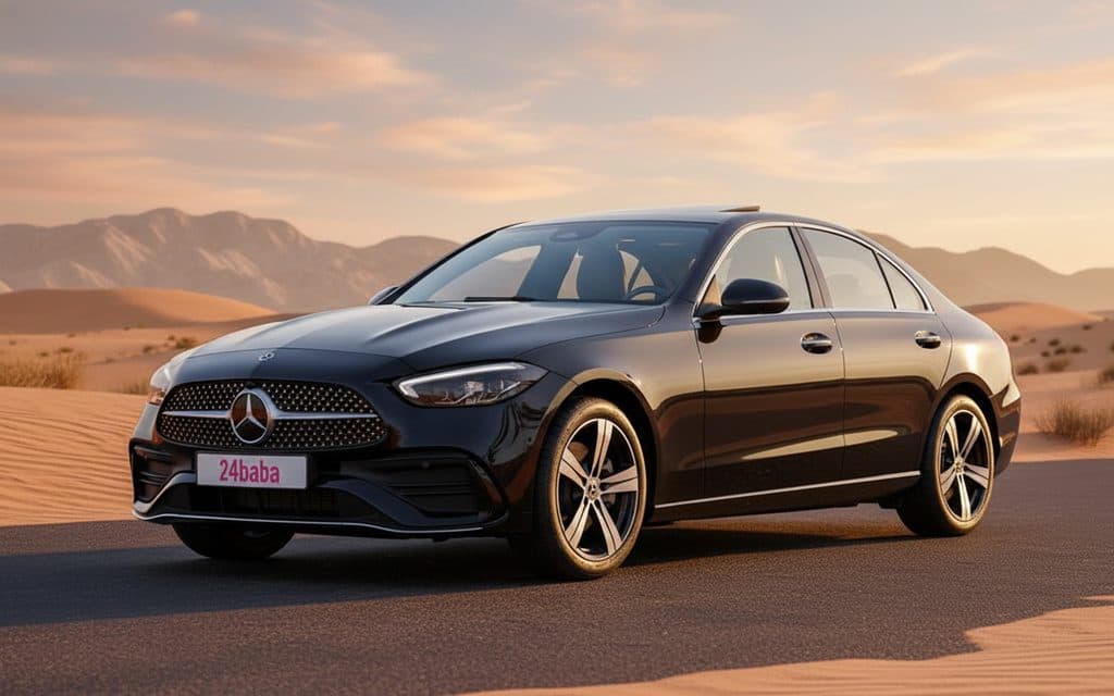 Hire Mercedes C300 2023 Black in Dubai