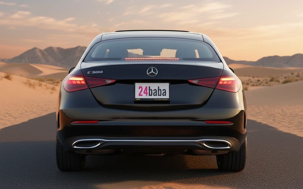 Mercedes C300 2023 Black rear view showing taillights