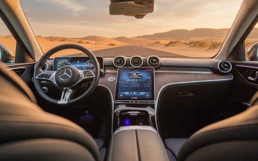 Mercedes C300 2023 interior view showing trim