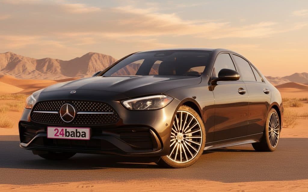 Mercedes C300 2024 Black rental in Dubai