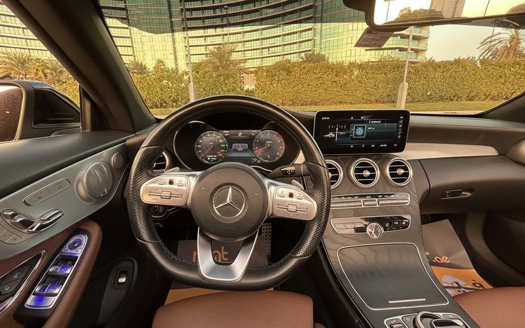 Mercedes C300 2025 interior view showing trim