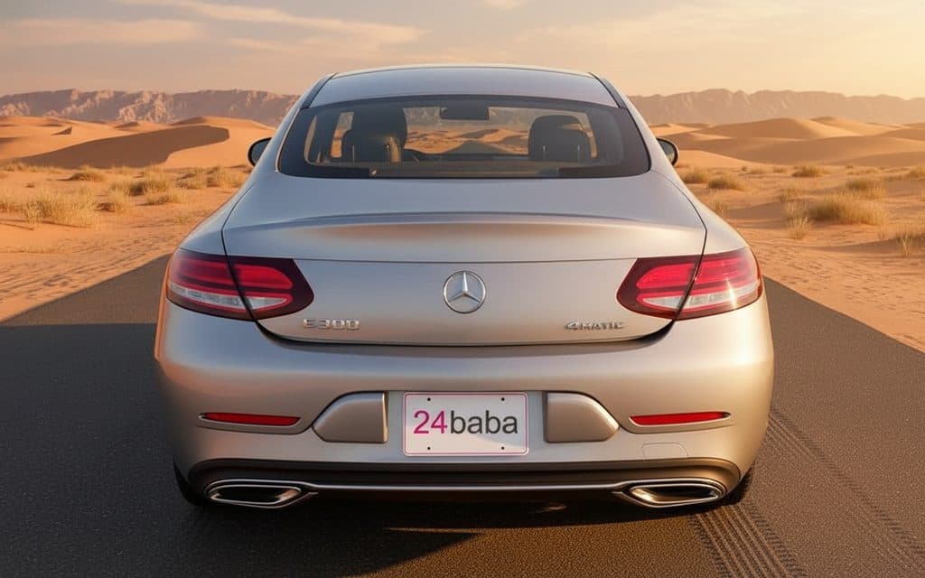 Mercedes C300 2020 Grey rear view showing taillights