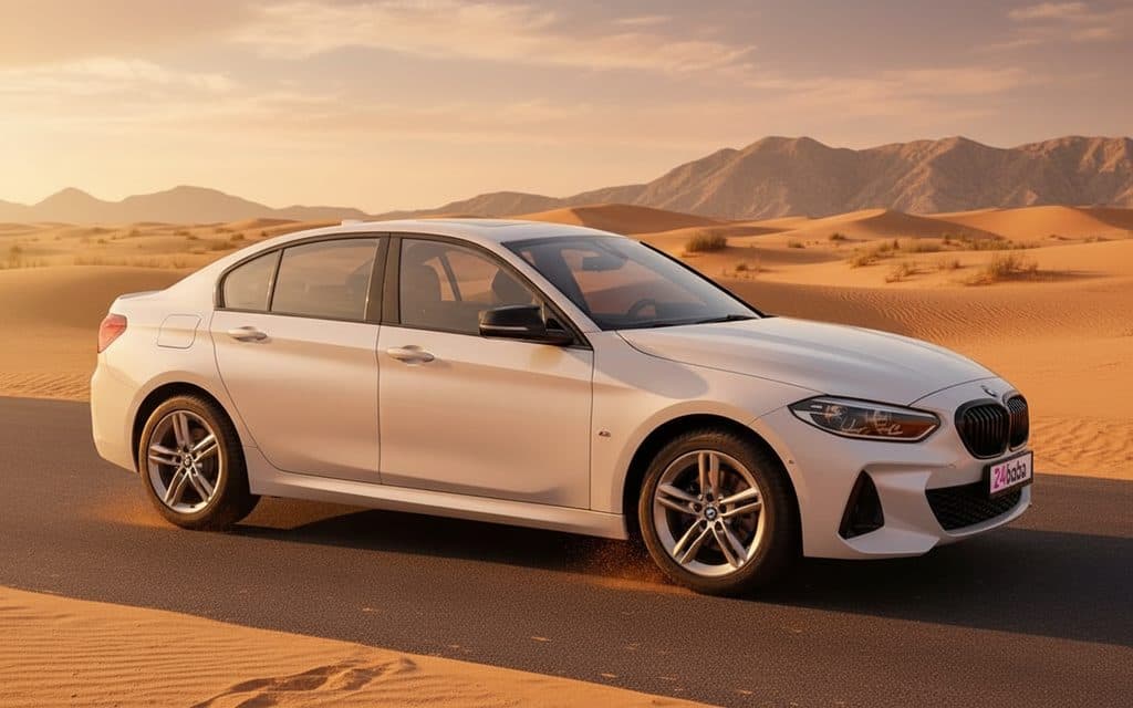 Bmw 120 2023 White front view with headlights