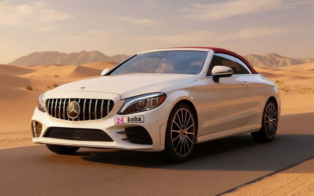 Mercedes C300 2023 White rental in Dubai