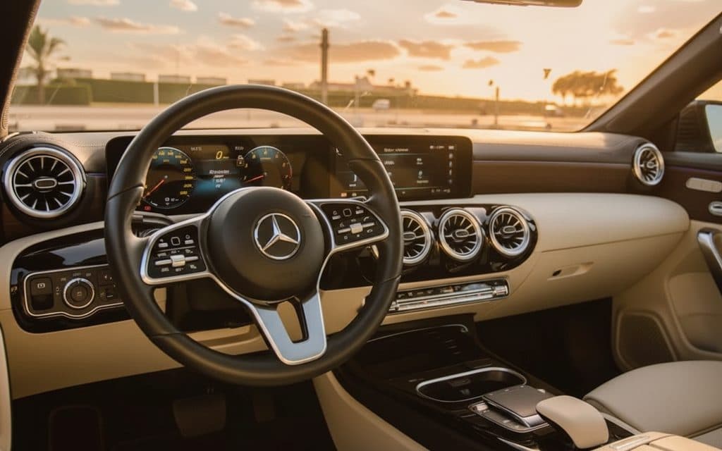 Mercedes Cla250 2023 interior view showing trim